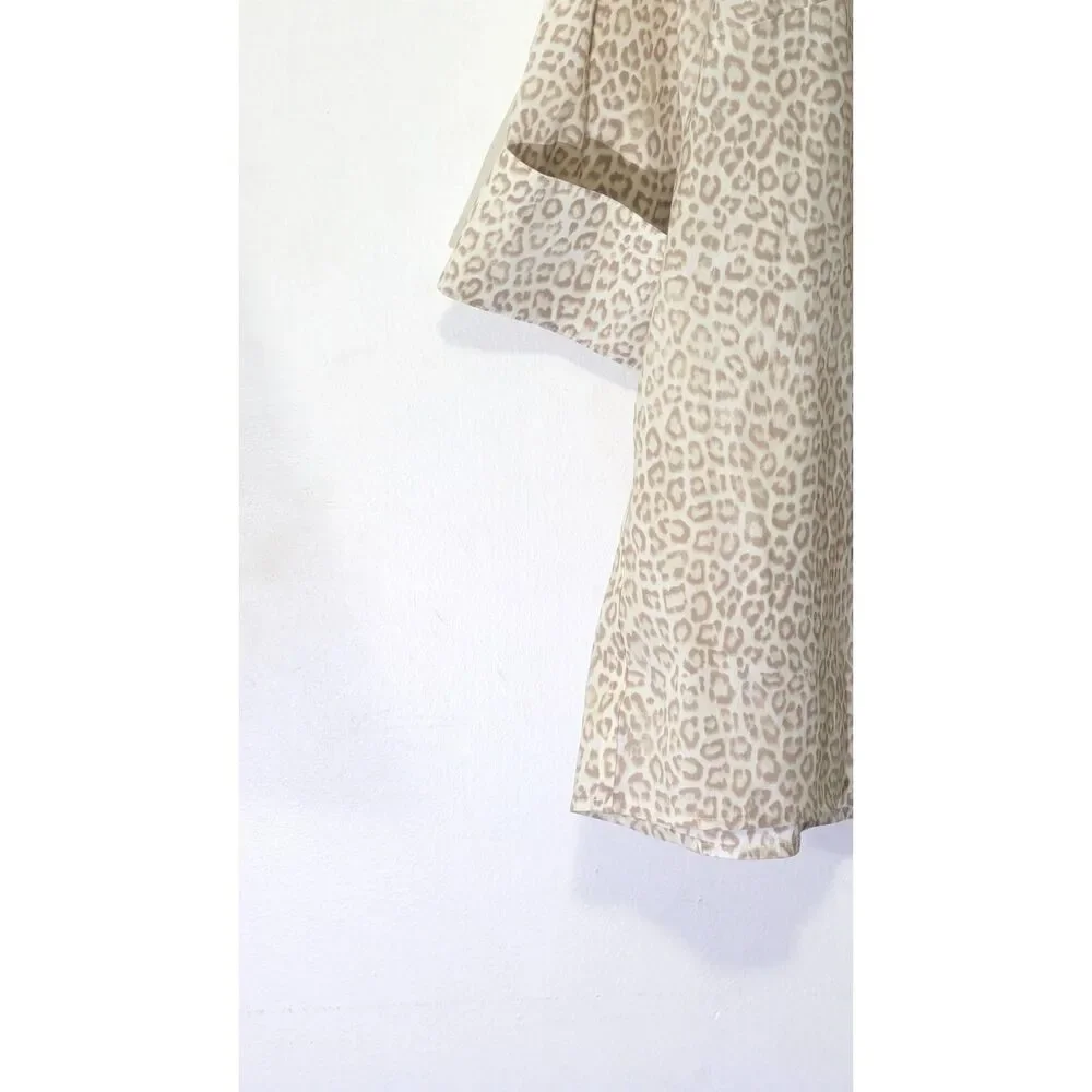 Chico's leopard print no iron collared button up XL - Picture 5 of 8